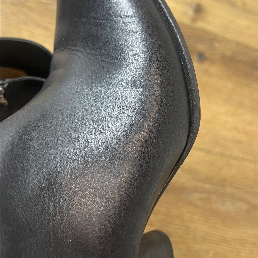 Pomme D’or Black Leather Ankle Boots Size 38/7.5US - Picture 9 of 10